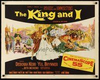 2s253 KING & I linen 1/2sh '56 art of Deborah Kerr & Yul Brynner by Hooks, Rodgers & Hammerstein