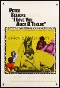 2s421 I LOVE YOU, ALICE B. TOKLAS linen style B 1sh '68 Peter Sellers & sexy Leigh Taylor-Young!