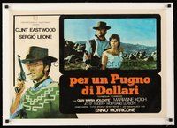 2s167 FISTFUL OF DOLLARS linen Italian photobusta R76 Leone's Per un Pugno di Dollari, Eastwood!