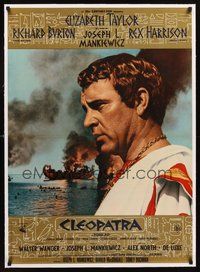2s154 CLEOPATRA linen Italian lrg pbusta '63 close up of intense Richard Burton, Mankiewicz epic!