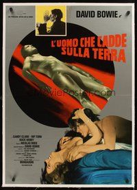 2s160 MAN WHO FELL TO EARTH linen Italian lrg pbusta '76 Roeg, naked David Bowie + sexy Candy Clark!