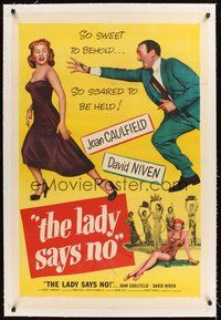 2s439 LADY SAYS NO linen 1sh '51 sexy Joan Caulfield was willing to learn about men from David Niven