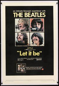 2s447 LET IT BE linen 1sh '70 The Beatles, John Lennon, Paul McCartney, Ringo Starr, George Harrison