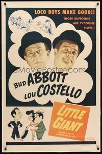 2s448 LITTLE GIANT linen 1sh R54 Bud Abbott & Lou Costello sell vaccuum cleaners!