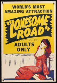 2s450 LONESOME ROAD linen 1sh '40s art of sexy girl, the world's most amazing attraction!