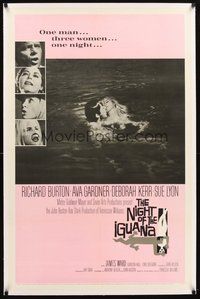 2s483 NIGHT OF THE IGUANA linen 1sh '64 Richard Burton, Ava Gardner, Sue Lyon, Deborah Kerr, Huston