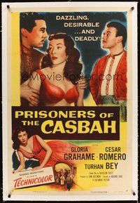 2s502 PRISONERS OF THE CASBAH linen 1sh '53 dazzling, desirable, and deadly sexy Gloria Grahame!