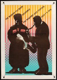2s220 NEWPORT JAZZ FESTIVAL linen special 24x36 '72 at the Russian Tea Room, art by Milton Glaser!