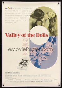 2s585 VALLEY OF THE DOLLS linen 1sh '67 sexy Sharon Tate, from Jacqueline Susann's erotic novel!