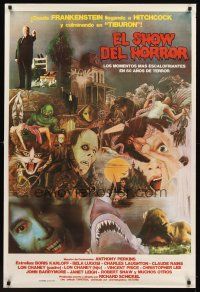 2t276 HORROR SHOW Argentinean '79 great art of Lugosi, Hitchcock, Karloff, Chris Lee & many more!