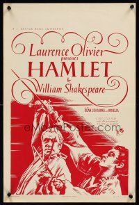 2t380 HAMLET Belgian R50s Laurence Olivier in Shakespeare classic, Best Picture winner!