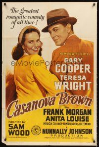 2t049 CASANOVA BROWN style A 1sh '44 lover Gary Cooper loves Teresa Wright, great art of both!