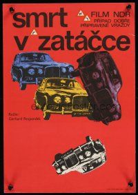 2t368 TOD IN DER KURVE Czech 11x16 '71 Horst Hiemer, Renate Reinecke, cool Machon art of cars!