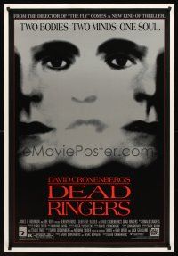 2t242 DEAD RINGERS 1sh '88 Jeremy Irons & Genevieve Bujold, directed by David Cronenberg!