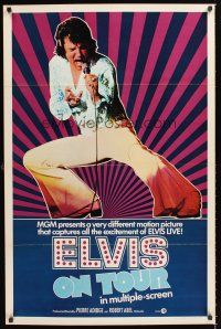 2t243 ELVIS ON TOUR int'l 1sh '72 cool full-length image of Elvis Presley singing into microphone!