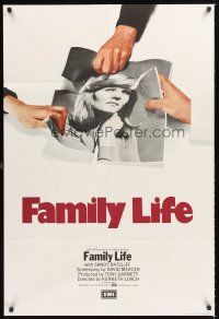 2t195 FAMILY LIFE English 1sh '71 wild image of Sandy Ratcliff's picture being torn!