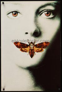 2t269 SILENCE OF THE LAMBS teaser English double crown '91 Jodie Foster with moth over mouth!