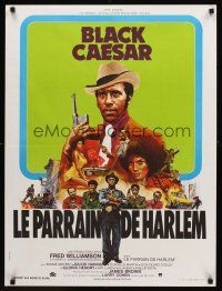 2t464 BLACK CAESAR French 23x32 '73 AIP Williamson blaxploitation, cool art of Godfather of Harlem!