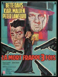 2t473 DEAD RINGER French 23x32 '64 cool Landi art of Bette Davis, Karl Malden & Peter Lawford!