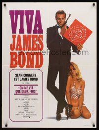 2t497 YOU ONLY LIVE TWICE French 23x32 R70 art of Sean Connery as James Bond & sexy girl!