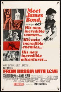 2t056 FROM RUSSIA WITH LOVE style A 1sh '64 Sean Connery is Ian Fleming's James Bond 007!