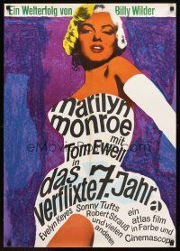 2t323 SEVEN YEAR ITCH German R66 Billy Wilder, great different sexy art of Marilyn Monroe!