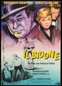 2t324 SWINDLE German '55 Federico Fellini's Il Bidone, art of Broderick Crawford, Giulietta Masina