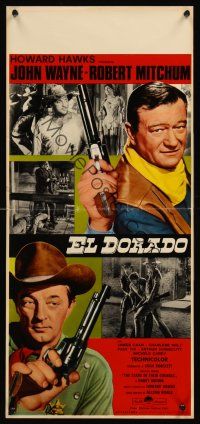 2t420 EL DORADO Italian locandina '67 John Wayne, Robert Mitchum, Howard Hawks!