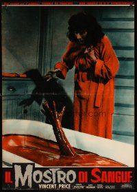 2t411 TINGLER Italian photobusta '62 great gory close up of arm reaching out of bloody bath tub!