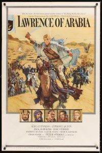 2t039 LAWRENCE OF ARABIA style A pre-Awards 1sh '62 David Lean, Terpning art of O'Toole on camel!