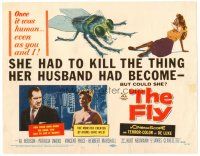 2t098 FLY TC '58 classic sci-fi, Patricia Owens scared of monster & with Vincent Price!