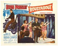 2t159 ROUSTABOUT LC #4 '64 Elvis Presley playing guitar on stage with four sexy girls!