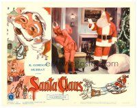 2t160 SANTA CLAUS LC #3 '60 wonderful surreal Christmas image of Santa threatening the Devil!