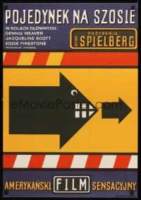 2t432 DUEL Polish 23x33 '75 Steven Spielberg, Dennis Weaver, great different Mlodozeniec art!