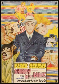 2t449 BEING THERE Polish 27x38 '80 colorful art of Peter Sellers by Mucha Ihnatowicz!