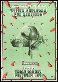 2t450 BENJI THE HUNTED Polish 27x38 '89 Joe Camp classic dog movie, different Skorwider art!