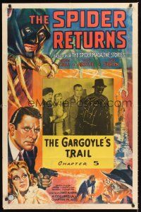 2t082 SPIDER RETURNS chapter 5 1sh '41 Warren Hull in crime-fighting serial, The Gargoyle's Trail!