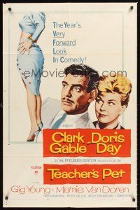 2t083 TEACHER'S PET 1sh '58 teacher Doris Day, pupil Clark Gable, sexy Mamie Van Doren's body!