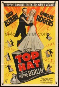 2t085 TOP HAT style A 1sh R53 Fred Astaire & Ginger Rogers are the king and queen of rhythm!