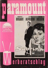 2t193 SABRINA German program R61 Audrey Hepburn, Humphrey Bogart, William Holden, Billy Wilder