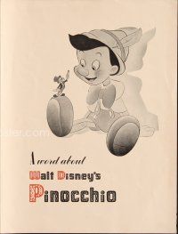 2t185 PINOCCHIO program '40 Disney classic fantasy cartoon about a wooden boy who wants to be real!