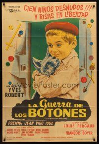 2w359 WAR OF THE BUTTONS Argentinean '62 La Guerre des Boutons, art of boy & dog by Bloise!