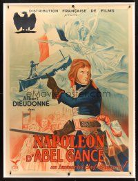2w241 NAPOLEON linen French 1p R50 Dieudonne as Bonaparte, Abel Gance, art by Duccio Marvasi!!