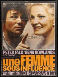2w176 WOMAN UNDER THE INFLUENCE French 1p '76 John Cassavetes, c/u of Peter Falk & Gena Rowlands!