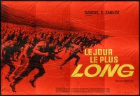 2w104 LONGEST DAY French 8p '62 incredible different art of charging soldiers by Boris Grinsson!
