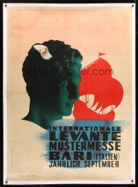 2w269 INTERNATIONALE LEVANTE MUSTERMESSE BARI linen Italian exhibit poster '49 industry fair!