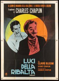 2w103 LIMELIGHT Italian 1p R70s close up of aging Charlie Chaplin & pretty young Claire Bloom!