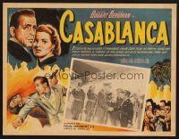 2w180 CASABLANCA Mexican LC R50s border art of Humphrey Bogart & Ingrid Bergman in Curtiz' classic!