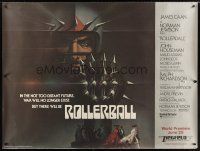 2w213 ROLLERBALL subway poster '75 James Caan in a future where war does not exist, Bob Peak art!