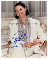 2x271 JODIE FOSTER signed color 8x10 REPRO still '00s close up seated smiling portrait of the star!